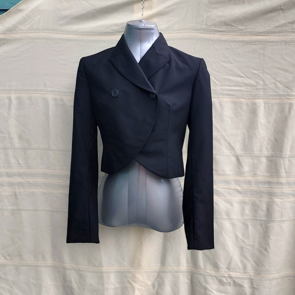 Stella McCartney Black Double Breasted Cropped Blazer